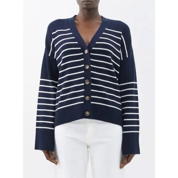 La Ligne Striped Sailor Cardigan Sweater size XL - Picture 1 of 5